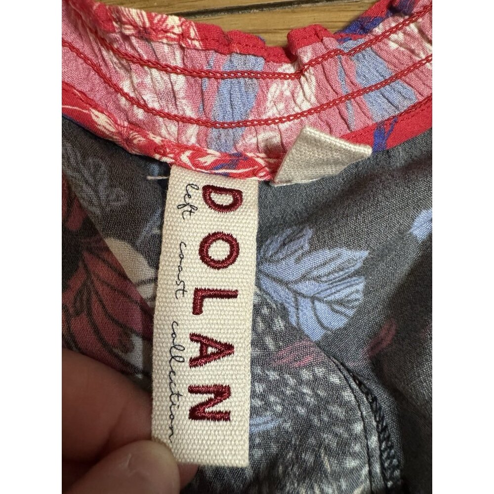 Anthropologie Dolan Women Shirt Medium Ruffle Floral Red Romantic Tiered Boho - Picture 3 of 13